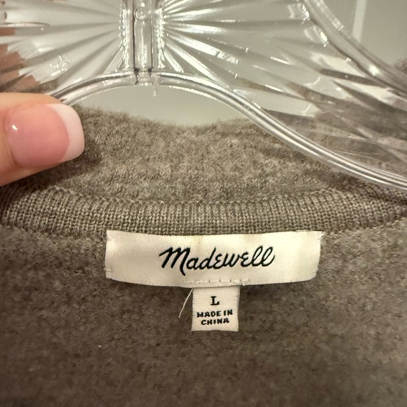 Madewell Taupe Wool-Blend Button Front Jacket - Picture 3 of 3